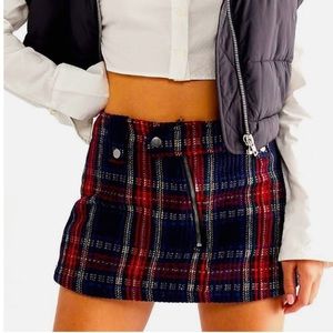 Free People Plaid Skort NWT